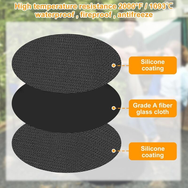 Round Barbecue Mat Floors, 120 and Cm Barbecue Mat Fireproof Floor Mat as Well as for Camping., 48in — image 3
