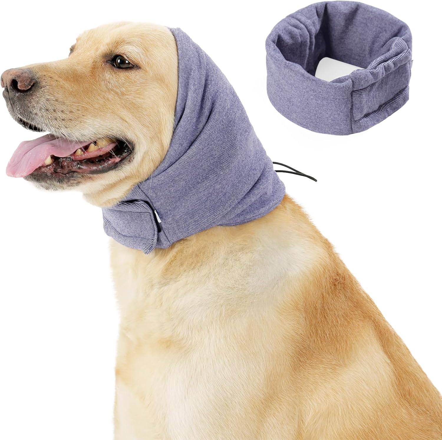 Dog Ear Protection Headband - Purple - Medium Size - Noise Reducing Pet Ear Cover for Dogs