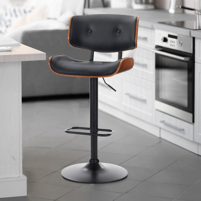 SERENITà European Wooden Black Modern Bar Stools Swivel Bar Stool Chair Counter Height Bar(Black)stool with 360 Degree Swivel Seat — image 2