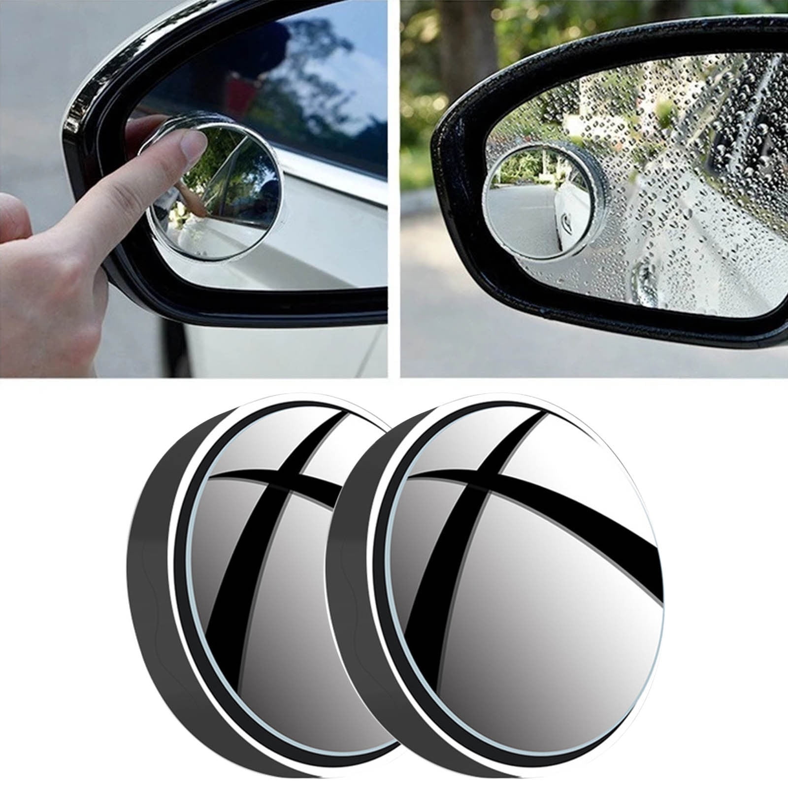 2 Pieces Suction Cup Car Convex Blind Spot Mirror,Blind Spot Mirror, 360° Wide Angle Side Rear View Mirror, Reversing, Black