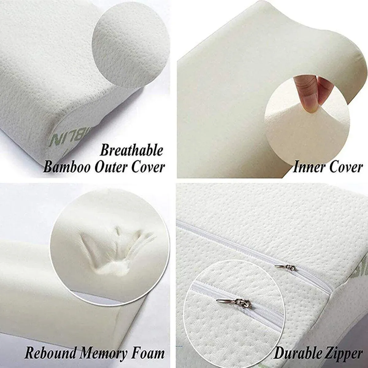 1/2PCS Memory Foam Neck Pillow Wavy Contour Slow Rebound Pillow - 50x30x10cm-2pcs โ image 4