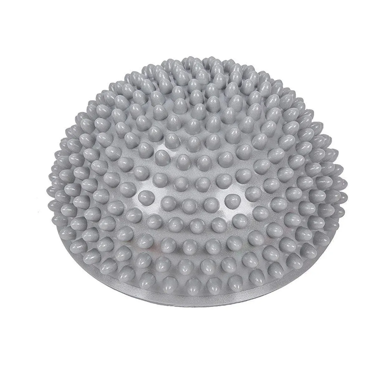Spiky Massage Ball PVC Half Round Yoga Exercise Foot Hand Cushion - Grey