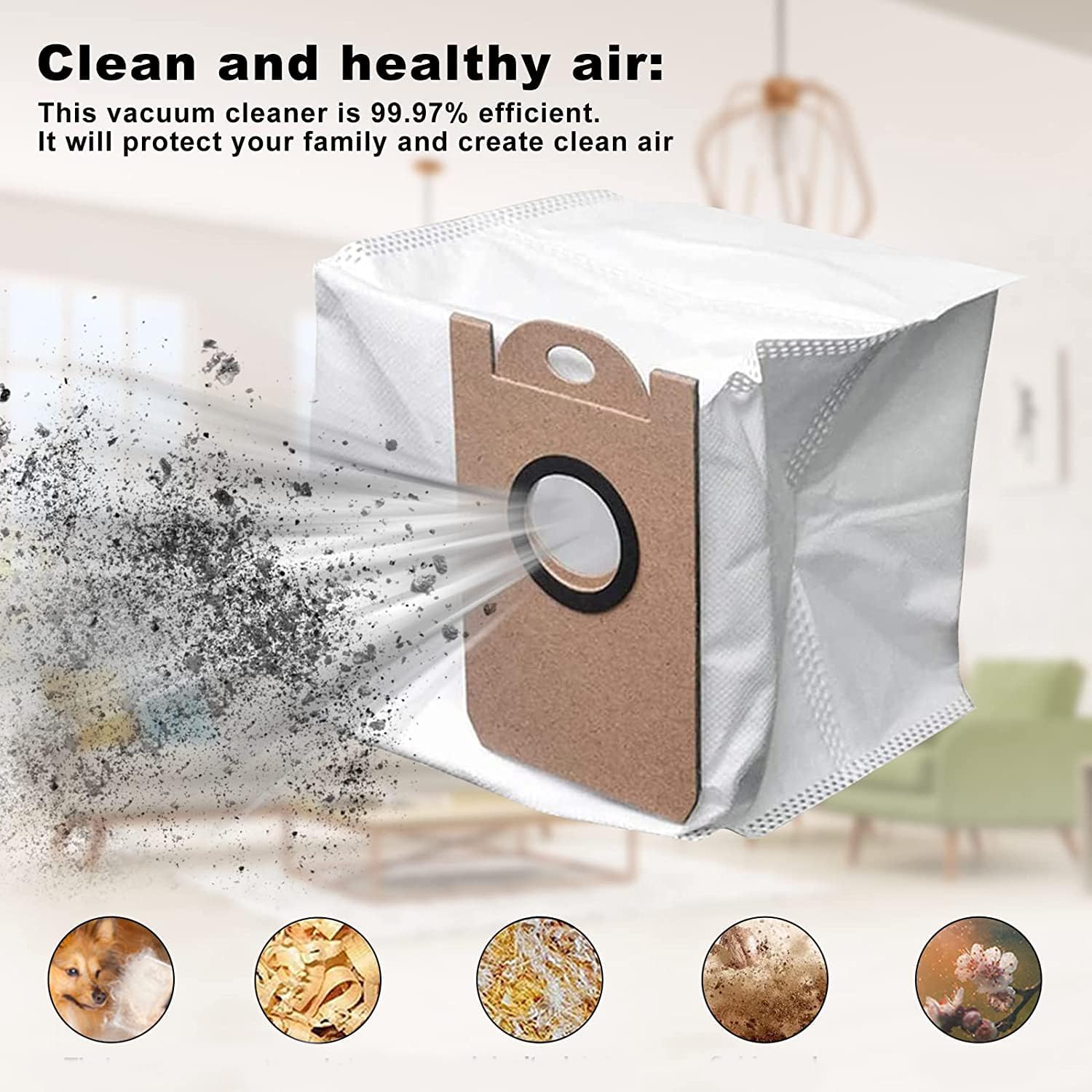 10 Pack Dust Bags for iHome AutoVac Nova S1 Pro, iHRVS1PRO-3BLK, iHRV6-BLK, iHRV7-SLK, iHRV13-BLK,iHRV14-BLK Robot Vacuum Replacement Accessory Parts — image 2