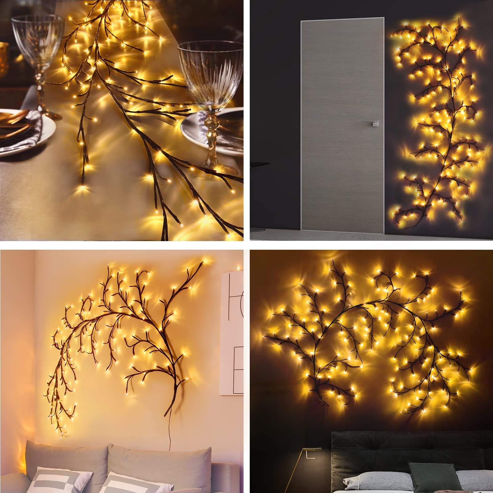 Enchanted Willow Vine Lights for Wall:Twinkling Tree Branch Light for Living Room and Bedroom Home Decor-Warm White Twinkle Tree Lights Lighted(1.8 meters — image 5