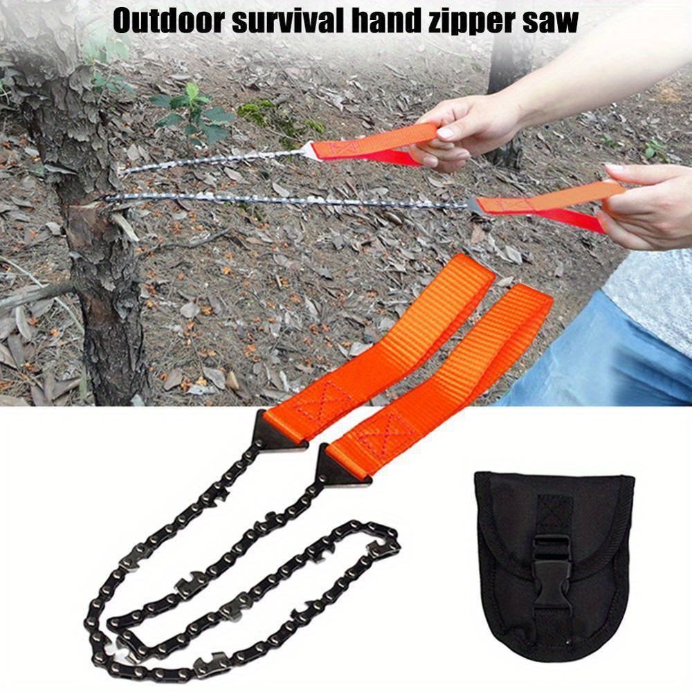 1pc Survival Equipment - 65 Manganese Steel Pocket Saw - Outdoor Survival Hand Pull Saw - Manual Hand Steel Rope Chain Saw - Emergency Kit - No Electricity — image 3