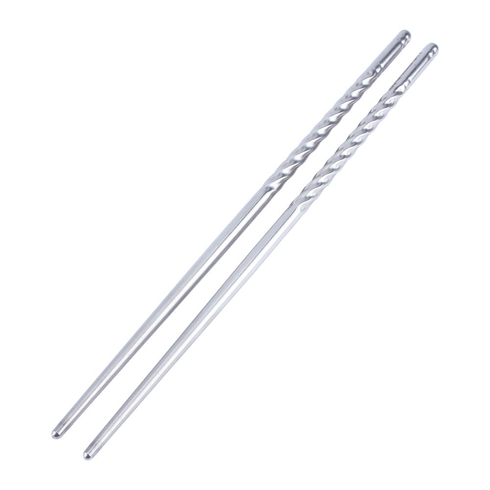 2 Pairs Chinese Fashion Anti skip Stainless Steel Chopsticks Chop Sticks Silver โ image 4