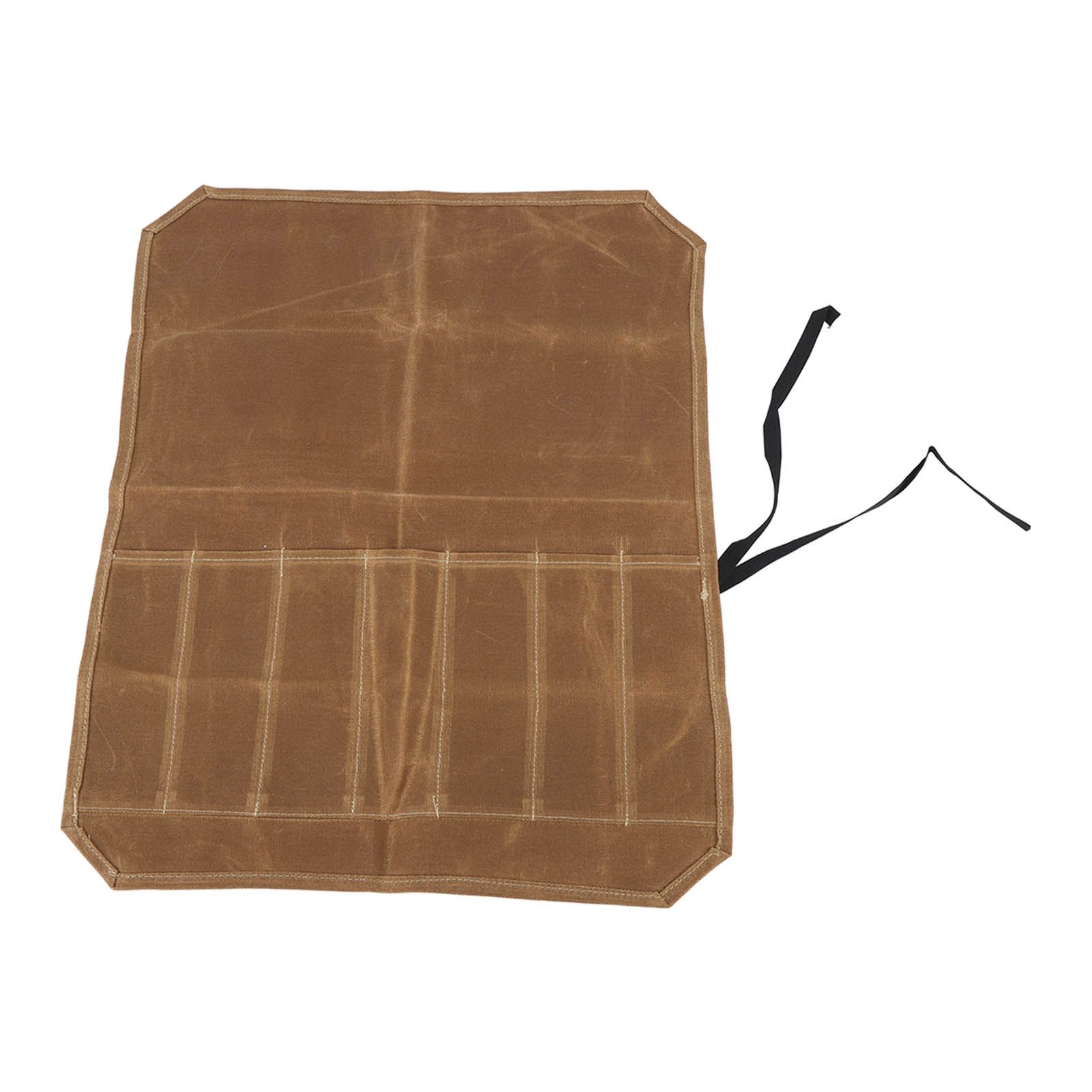 Camping Utensil Bag Canvas Cookware Knife Storage Bag Portable Tools Travel Bag for Outdoor BBQ Khaki โ image 4