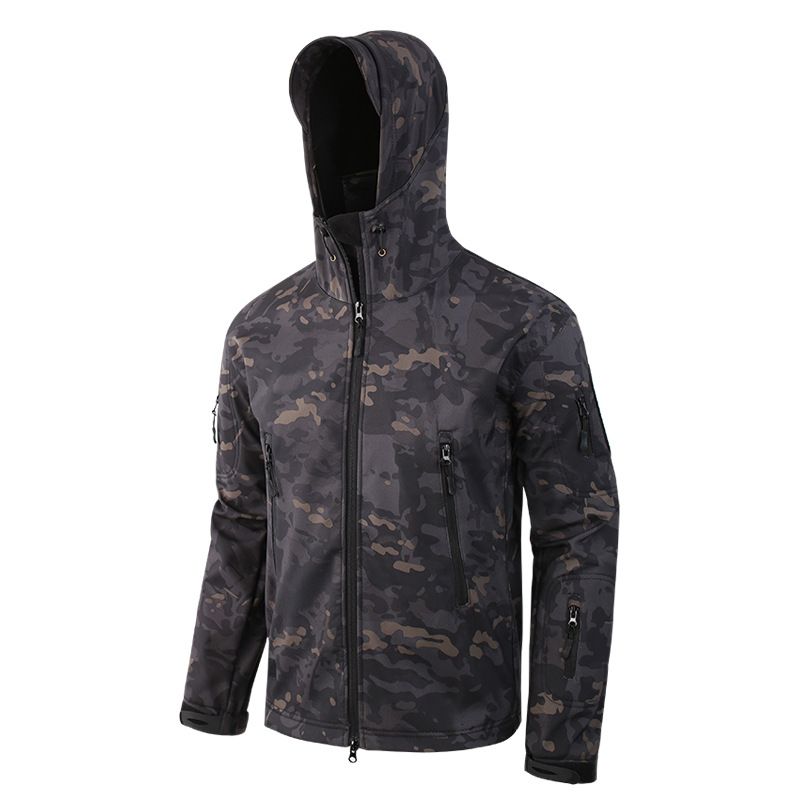ESDY Men Softshell Jacket Outdoor Fleece Training Coat CCBK