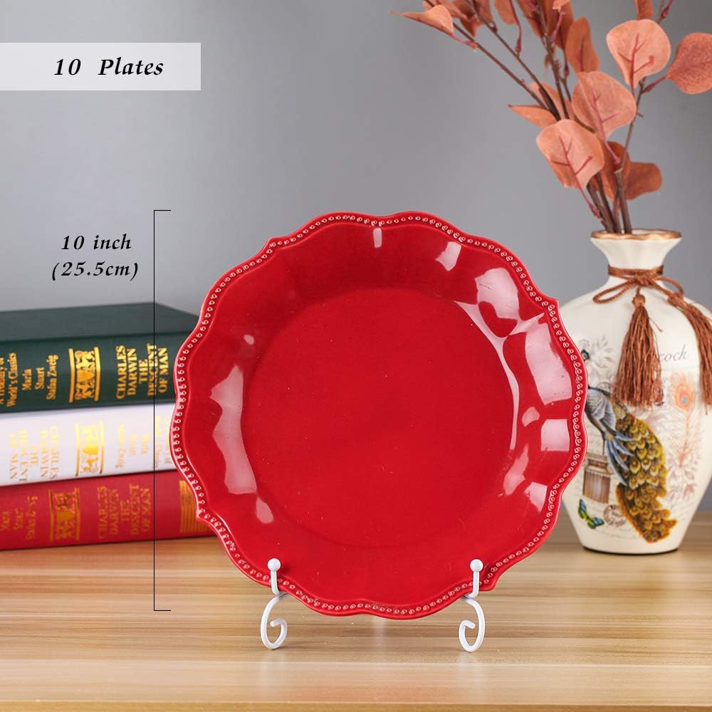 (2 pack 10" Iron Large Plate Stand, White Iron Easel Plate Display Photo Holder Stand, Displays Picture Frames, Cookbooks, Decorative Plates, Tablets and Art — image 5