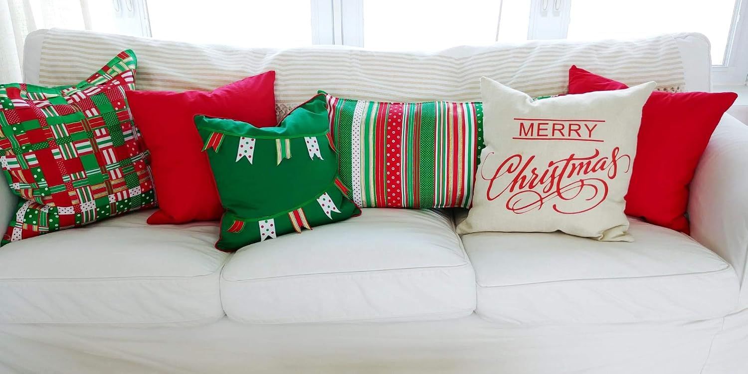 4-Pack 100% Cotton Comfortable Solid Decorative Throw Pillow Case Square Cushion Cover Pillowcase Sublimation Blank Christmas DIY Throw Pillow Covers for Couch โ image 2