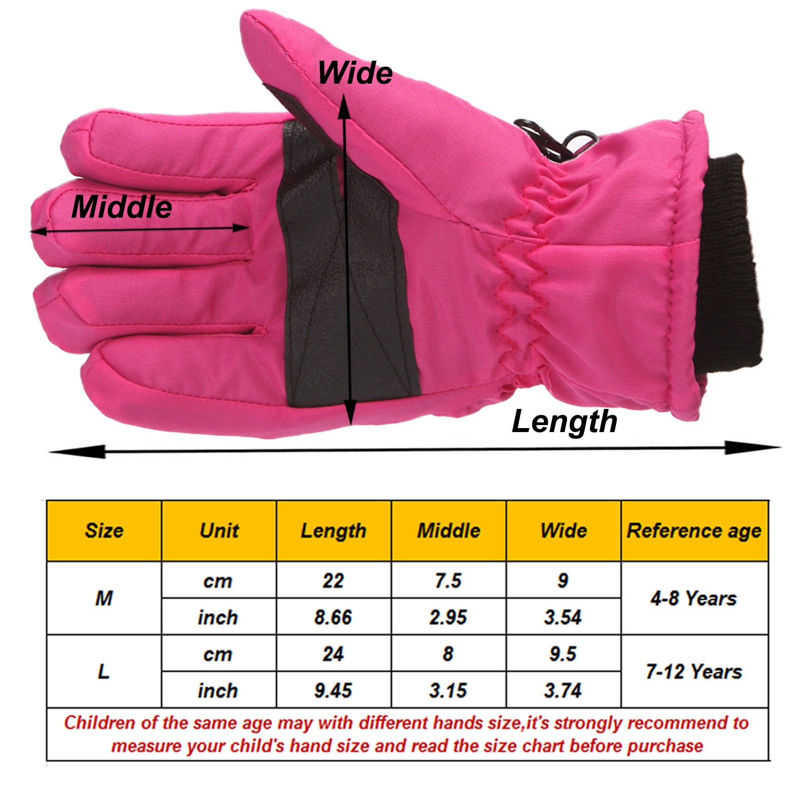 Gloves For Kids Toddler Skis Kids Gloves Winter Gloves Thick Gloves Stretchy Warm Gloves Boys Girls 6-24 Months 7-12 Year AHA1 kids snow gloves Navy โ image 6