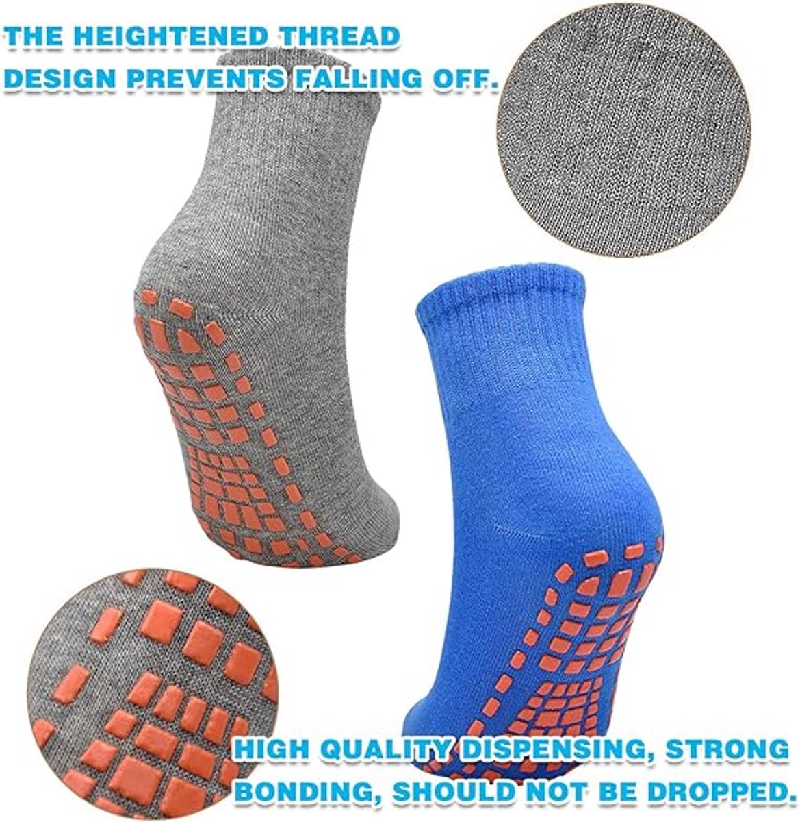 Non-slip socks (2 pairs) - Yoga socks - Non-slip yoga socks for women - Non-slip sports socks for adults - 100% cotton - Sports - Yoga - Pilates - Gymnastics โ image 5