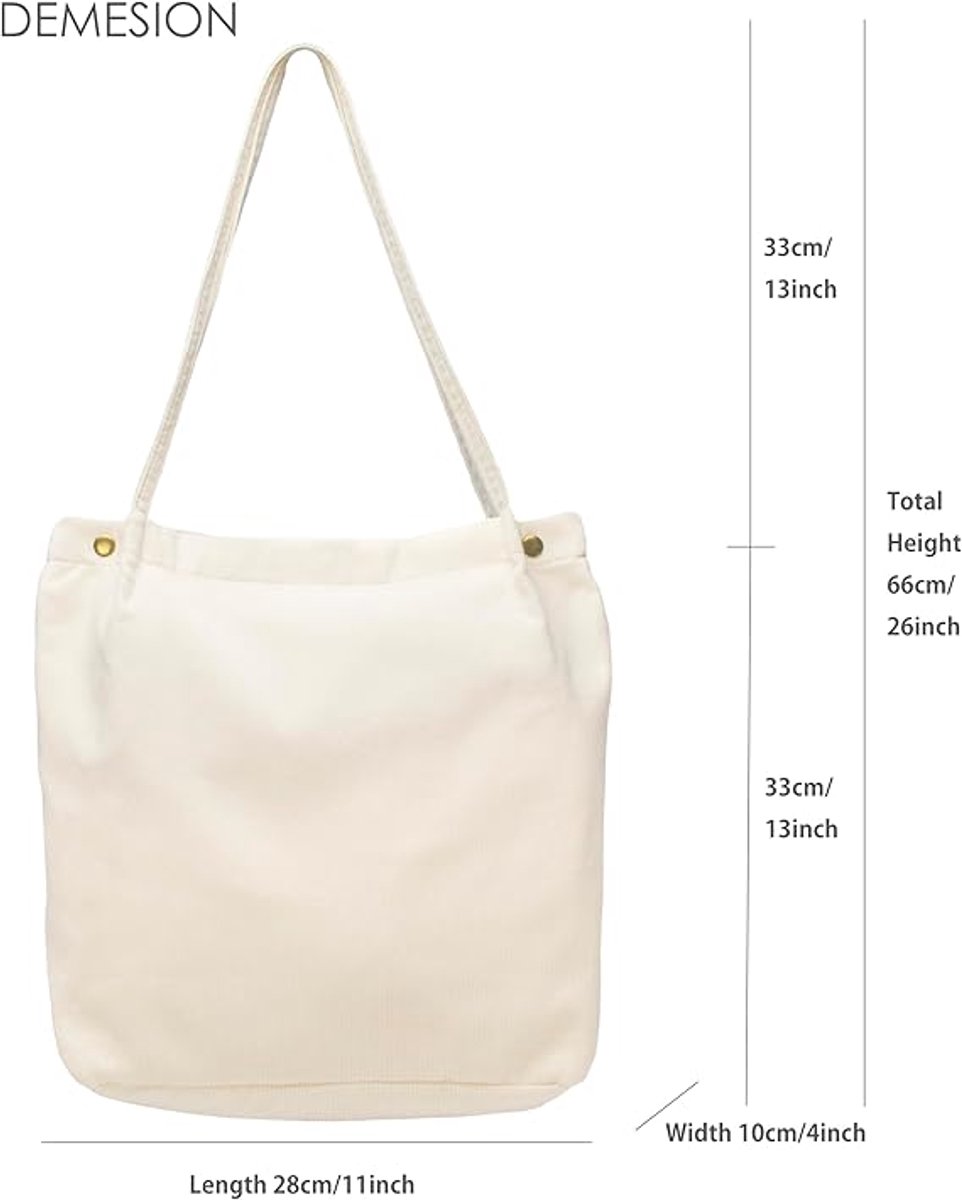 tote bag - Women's corduroy tote bag - Reusable travel bag - Shoulder bag - Everyday work bag - Broken