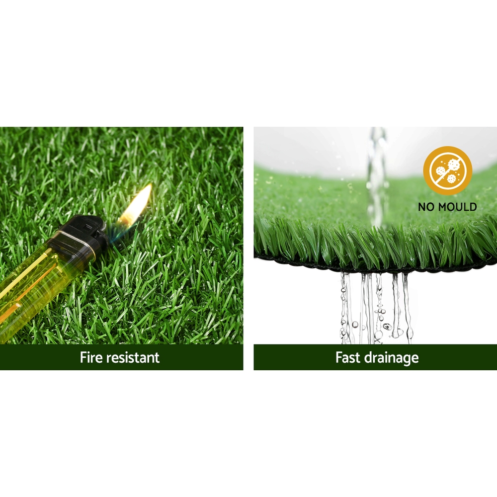 Prime Turf Artificial Grass 2mx10m 17mm Synthetic Fake Lawn Turf Plant Plastic Olive โ image 5