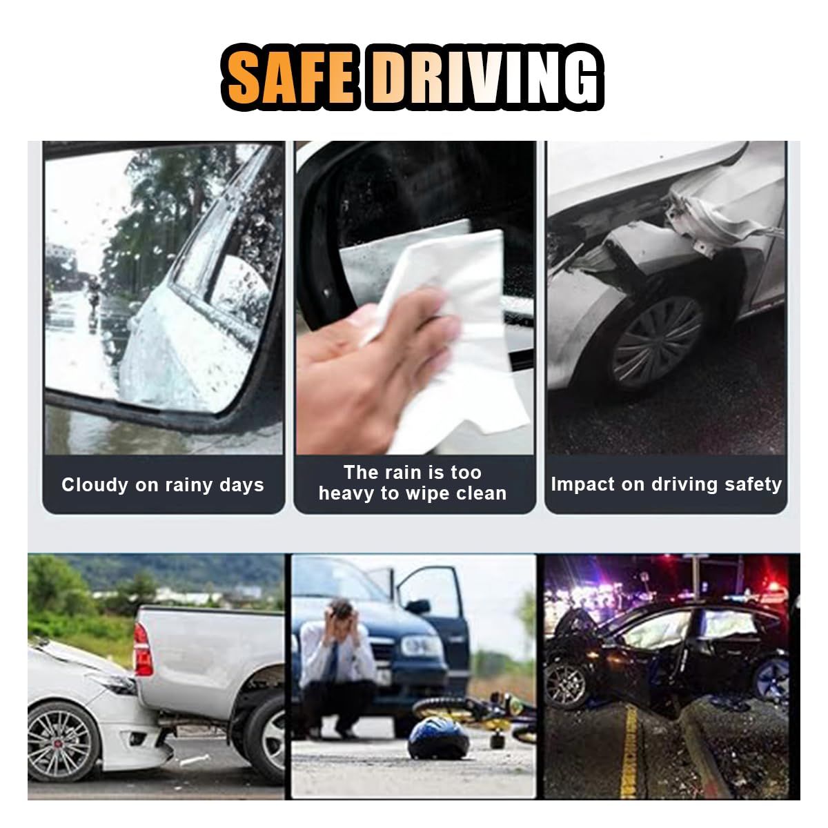 2PCS Car Rearview Mirror Rain Visor Fenders, Carbon Fiber Waterproof Side Mirror Protective Rain Eyebrow Keep(Carbon Fibre Black) — image 3
