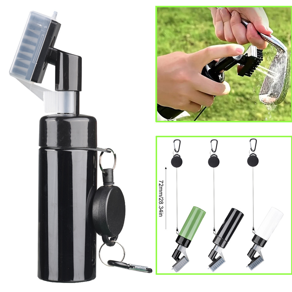 Portable Golf Club Groove Cleaner Brush with Water Spray Bottle & Retractable Keychain(white) โ image 2