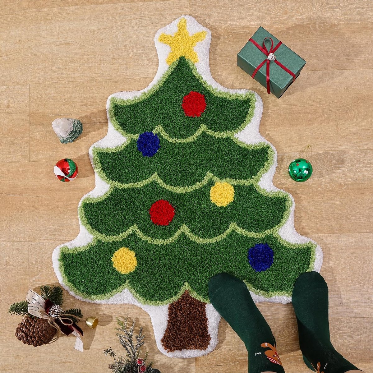 Carpet - 40*60 cm - Doormat - Christmas Bath Mat - Christmas Floor Mat - Christmas Tree Bath Mat - Absorbent Bath Mat - Non-Slip Shower Mat - Bathroom Mat โ image 2