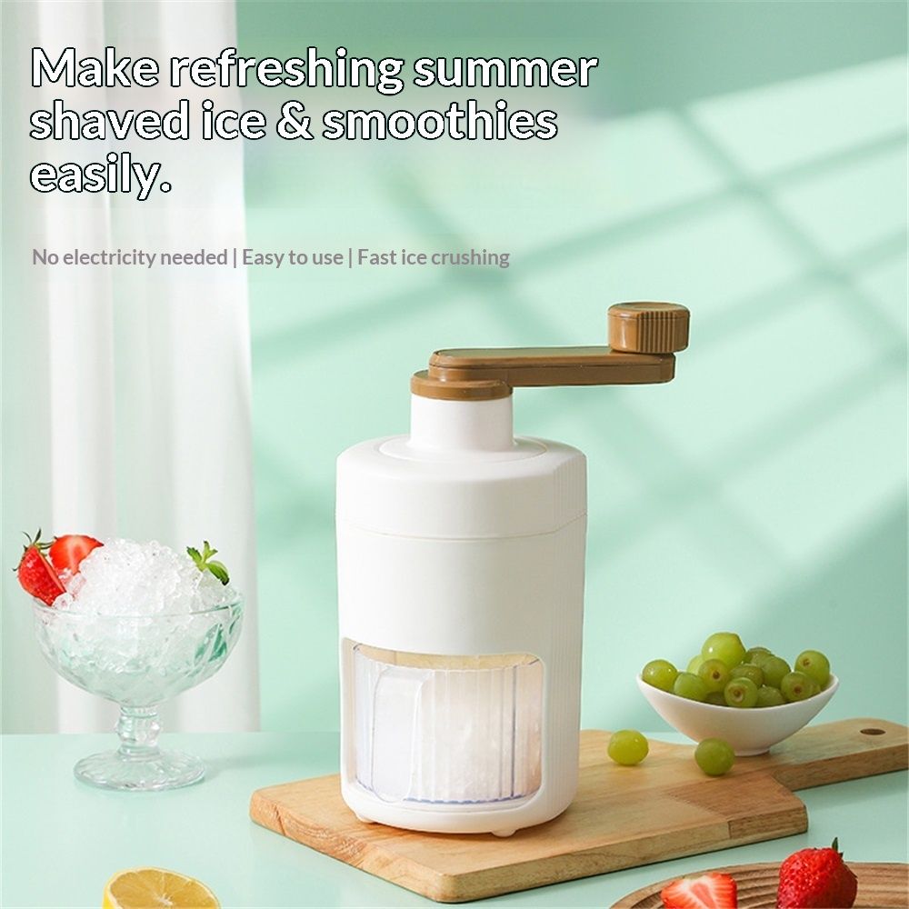 Shaved Ice Machine, Manual Ice Shaver Machine Snow Cone Machine with Ice Mold Box for Kitchen and Picnic, Slushie Machine, BPA-Free — image 2