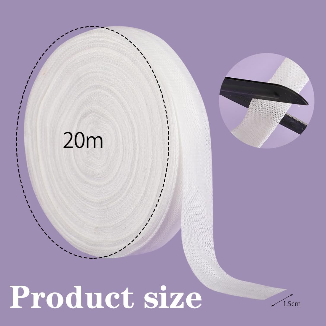 Finger Tubular Bandage, Net Wound Dressing Stretch Tubing Gauze Dressing Retainer Breathable Thumb Toe Covers for Wounds Finger Applicator and Splint, 1.5CM X โ image 2