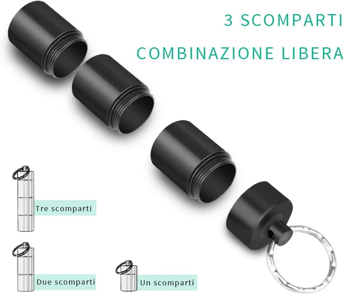 Small Pill Boxes (2-piece) - Keychain - Travel Metal - Pill Dispenser - Convenient Pill Storage — image 3