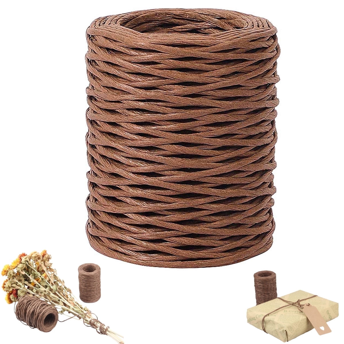 1 Rolls Floral Bind Wire Wrap Twine,Vine Wire Waterproof Paper Wrapped Rope Metal Wire for Flower Bouquets Flower Crowns, Artificial Flower Making, DIY