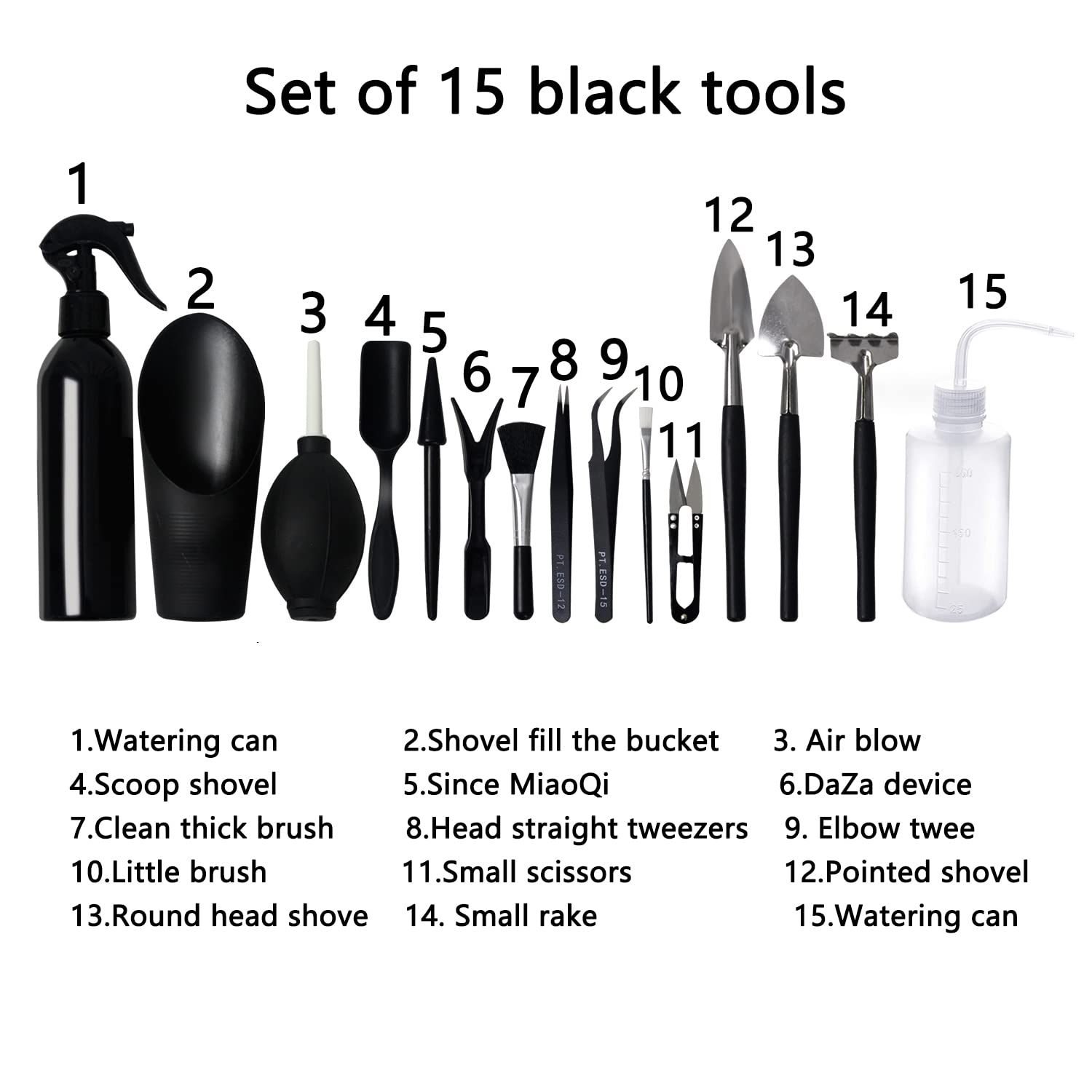 15 Pieces Succulent Plants Tools,Mini Garden Hand Transplanting Succulent Tools Miniature Planting,Set for Indoor Miniature — image 3