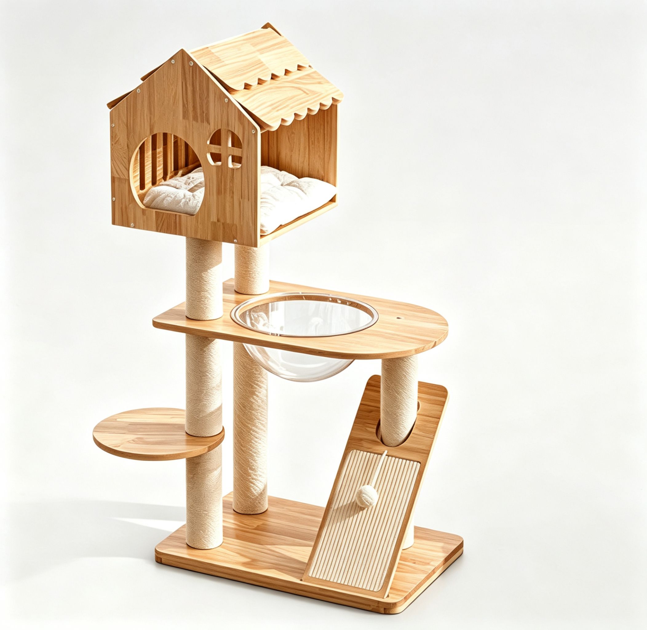 Natural Solid Wood Eco Cat Tree — image 2