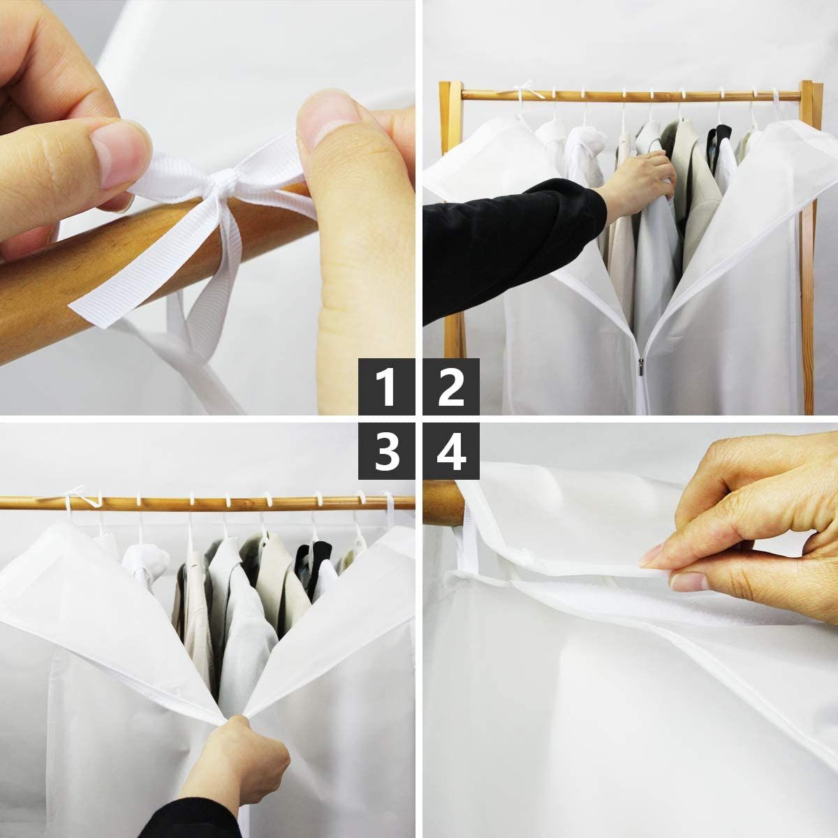 jacket, hanging clothes storage bag, advanced thickened clothing storage bag, moisture-proof and dust-proof clothing cover — image 4