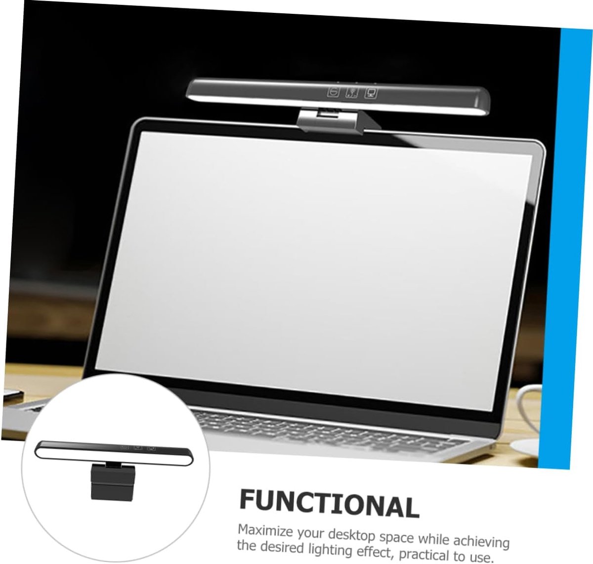 Clip-on desk lamp - LED desk lamp - Clip-on desk lamp - Dimmable - Home office - Reading lamp - Clip-on lamp - Black — image 3