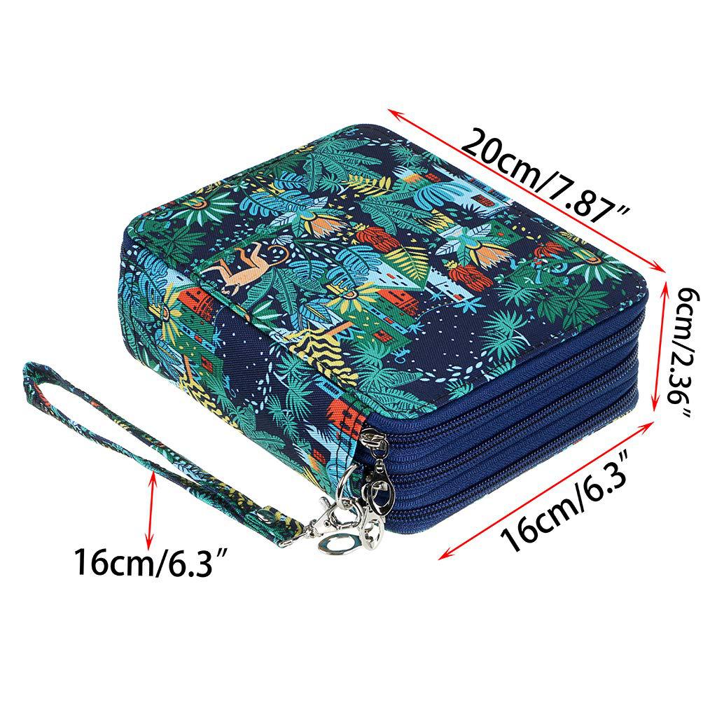 Portable 78-Slot Oxford Cloth Colored Pencil Zipper Case - Large Capacity Sketching & Drawing Stationery Pouch (Jungle Monkeys) โ image 4