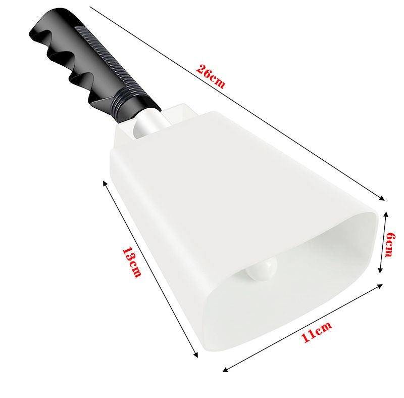 6 Pack Cowbells Bulk Cow Bell with Handle Cheering Hand Bells Steel Noise Maker Loud Cowbell Alarm (10.7 Inch) — image 4
