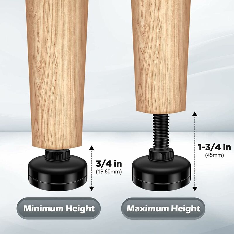 8 pcs Adjustable Furniture Straightener Feet, Adjusting Screws, Adjusting Feet With Push-In Nut For Wooden Furniture — image 2