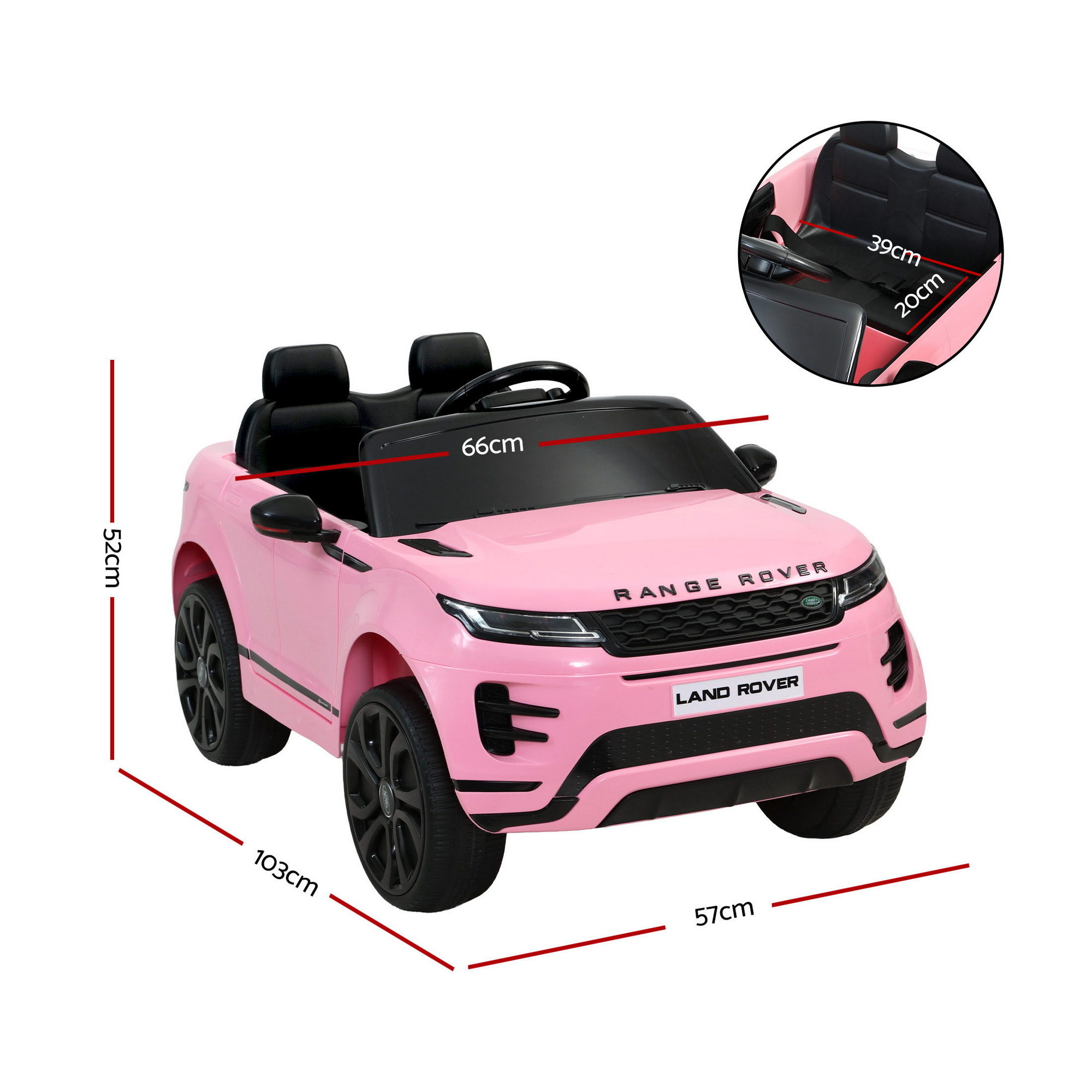 Rigo Ride On Car Kids Electric Ride On Cars Land Rover Licensed 12V Pink โ image 2