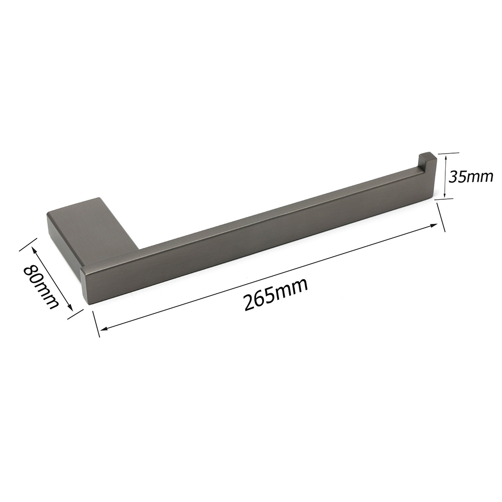 Gun Metal 304 Stainless Steel Square Towel Holder Rack Clothes Hook Kit Bathroom โ image 2