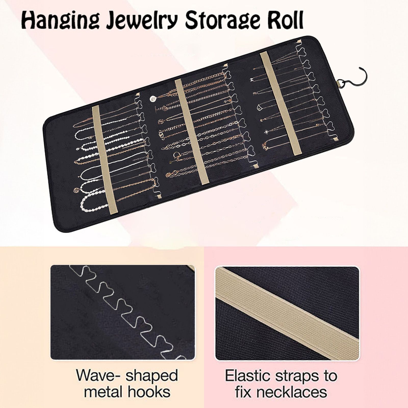 Hanging Jewelry Organizer- Dual-Sided Hanging Jewelry Organizers and Storage for Necklaces, Earrings Holder on Closet, Wall, Door, Christmas Gifts for — image 4