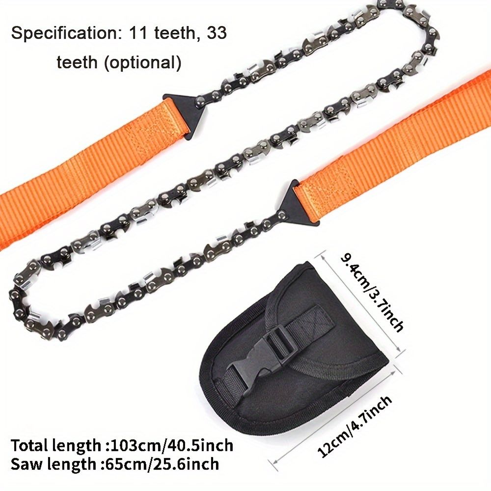 1pc Survival Equipment - 65 Manganese Steel Pocket Saw - Outdoor Survival Hand Pull Saw - Manual Hand Steel Rope Chain Saw - Emergency Kit - No Electricity — image 5