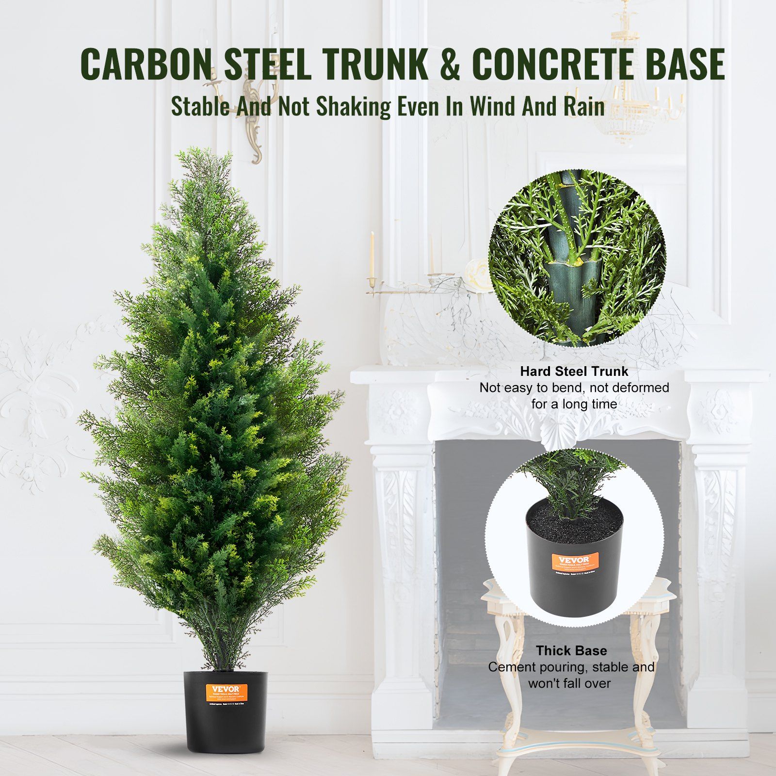 2 Pack 36 Inch Artificial Cedar Topiary Trees with Pots UV Resistant Faux Evergreen Pine Cypress Plants for Indoor Outdoor Home Decor β image 4
