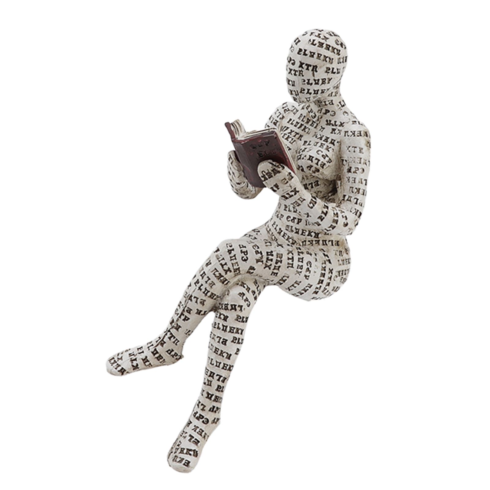 Resin Reading Woman Figurine Innovative Lady Reading Pulp Molding Bookshelf Ornaments for Home Decoration F — image 2