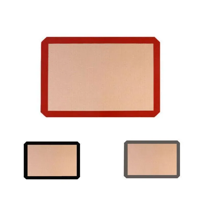 Silicone Baking Mat Non Stick Reusable Sheet for Pastry Dough Cookie Oven Bakeware - Red 2PCS(2*60X40CM) โ image 3