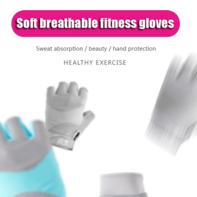 Gray - Size S - Silicone Anti-Slip Half-Finger Workout Gloves, Breathable Shock-Absorbing Gym Gloves for Cycling, One Pair, Unisex โ image 2