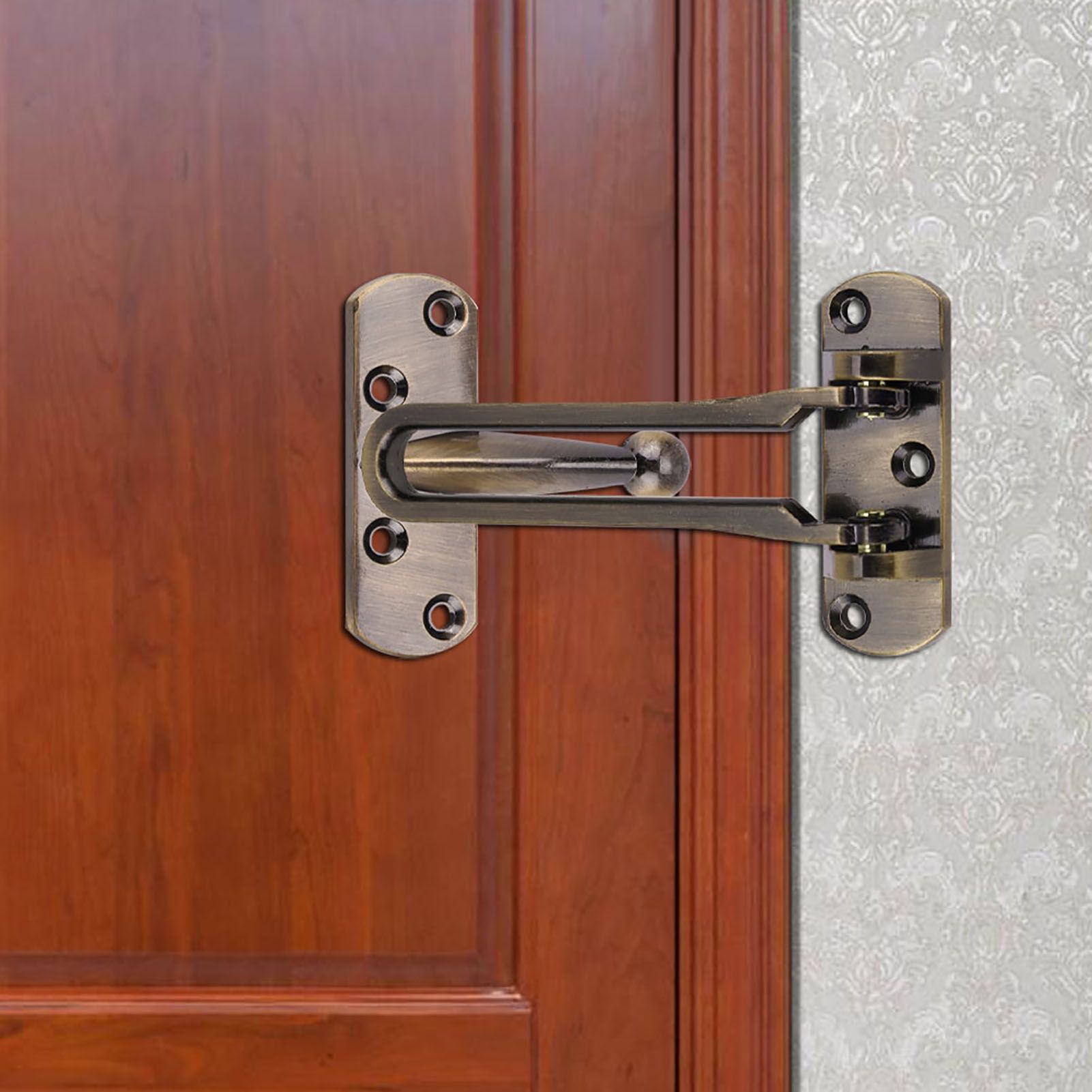 Heavy Duty Zinc Alloy Safety Guard Security Door Lock Latch for Home Hotel Door (Bronze) — image 3