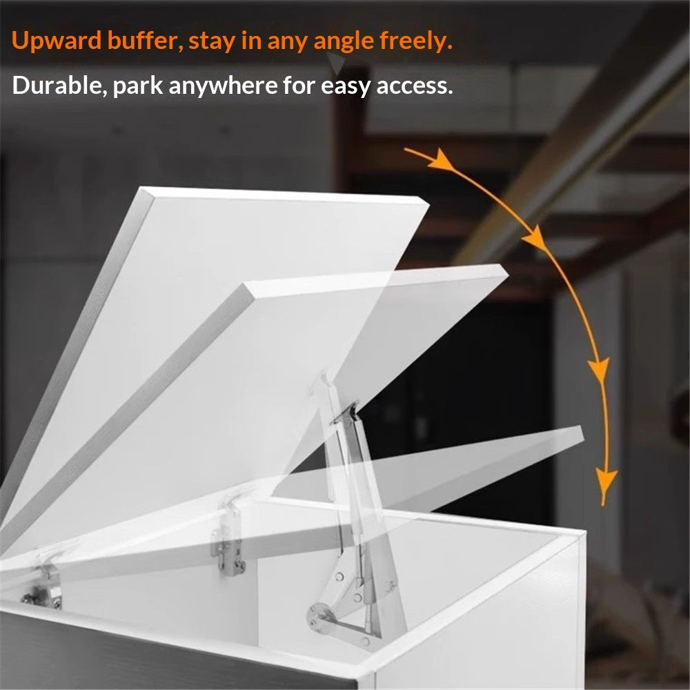 200N Gas Struts Heavy Duty Soft Close Lid Support Hinges Automatic Slow Lowering Safety Pneumatic Lid Lifters Gas Springs Pack of 2 โ image 3