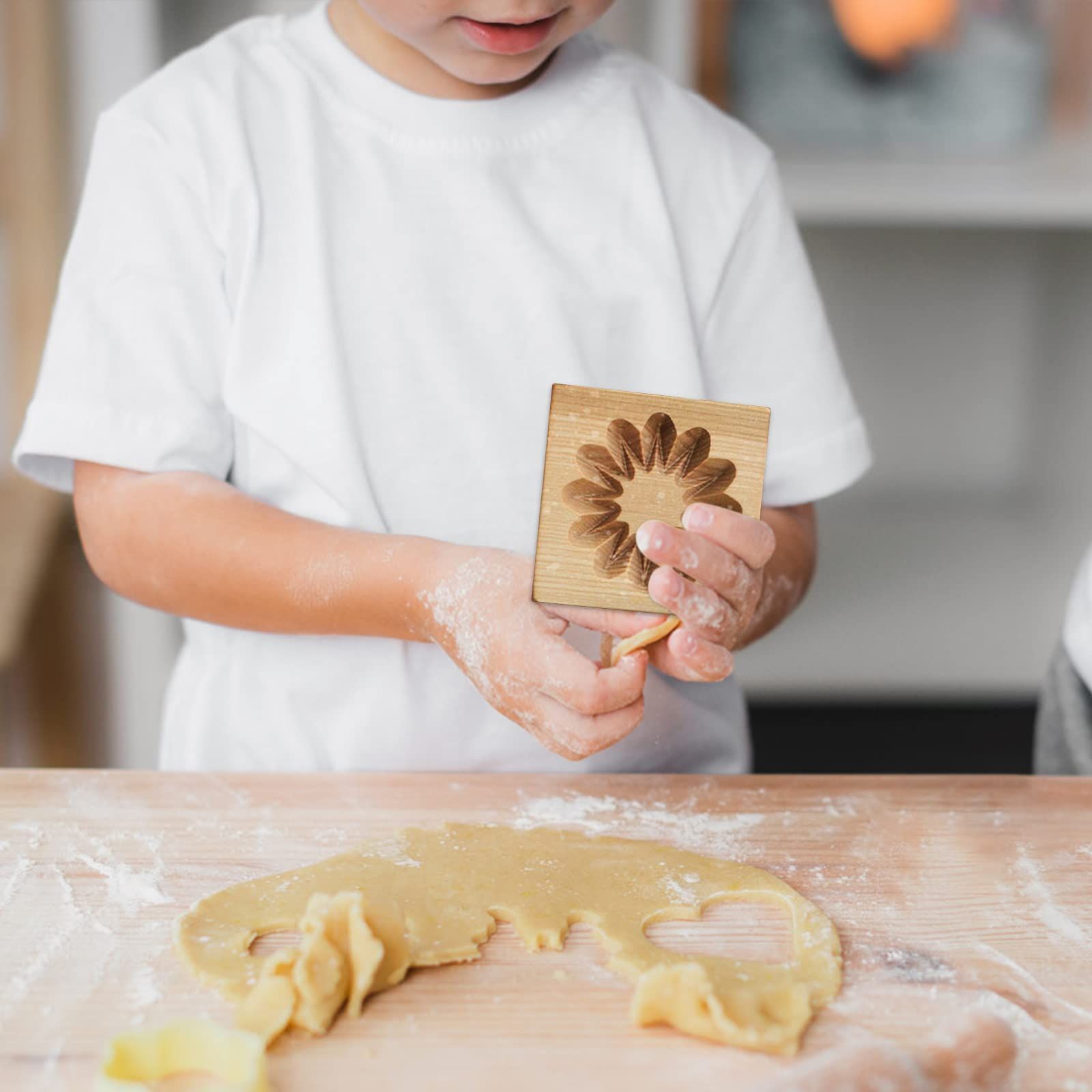 Wooden Cookie Biscuit Mold, 3D Baking Mold, Embossing Craft Decorating Baking Tool, Kitchen DIY ( 10 * 2) — image 3