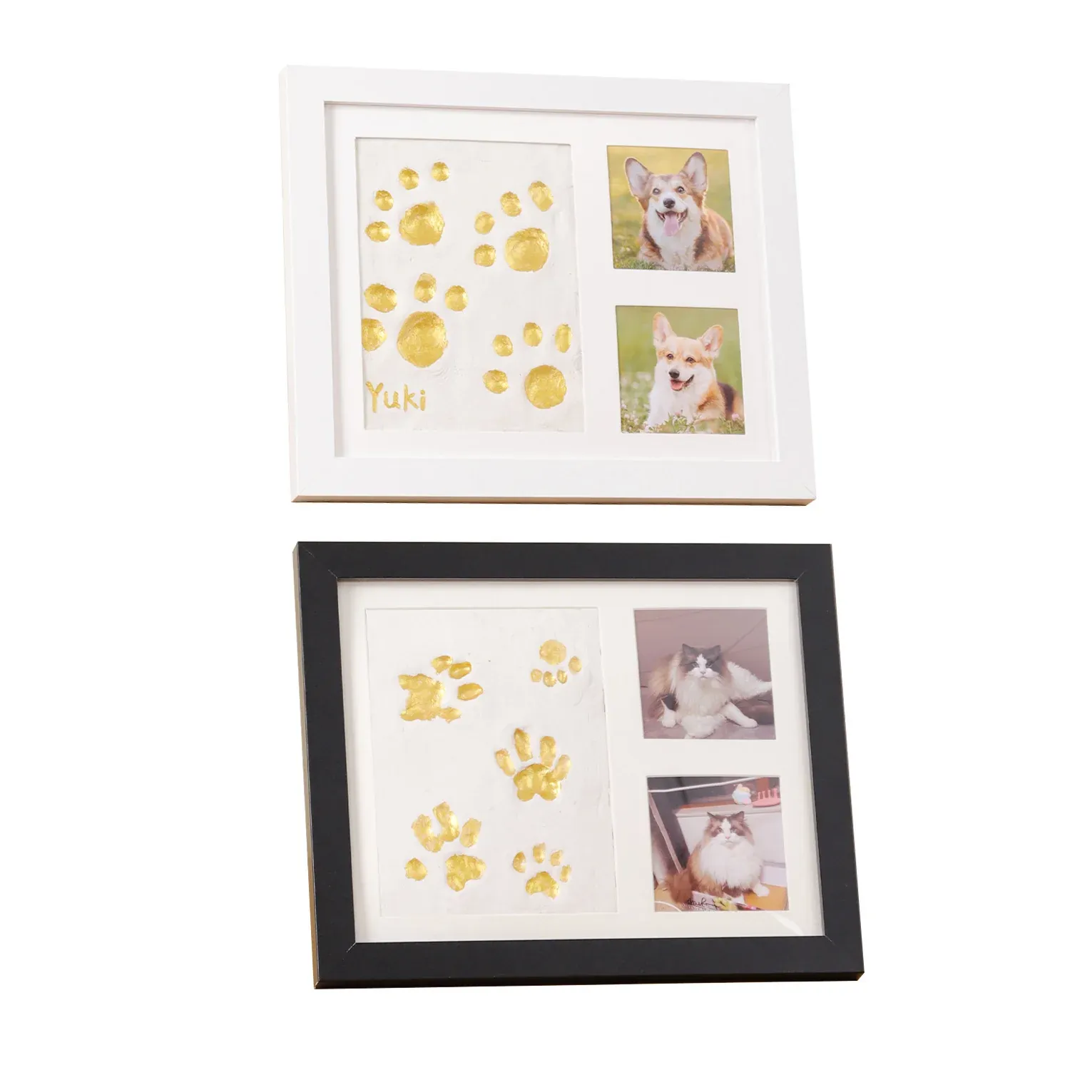 Keepsake DIY Handprint Footprint Photo Frame Kit for Pets or Memories - White — image 3