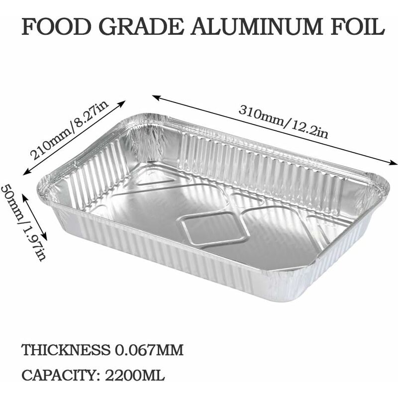 25 pcs Aluminum Foil Trays Barbecue Accessory For Cooking, ROasting, Baking, Freezing And Storing Large Aluminum Foil — image 2