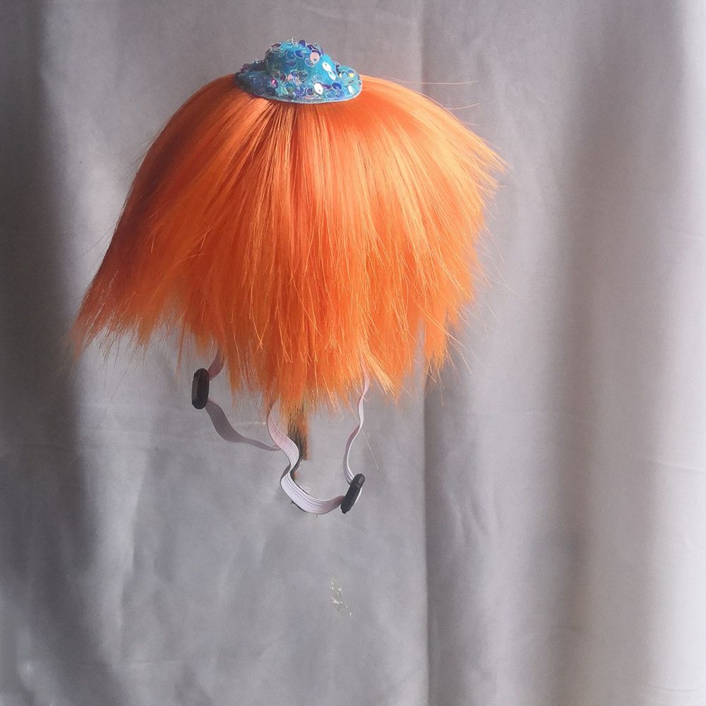Pet Dog Cat Halloween Wig Orange Wool — image 2