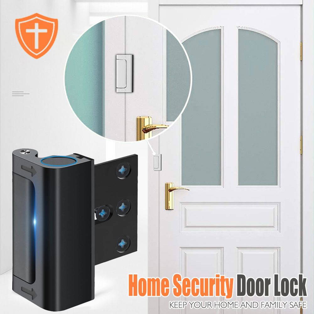 Home Security Door Lock, Reinforcement Lock Withstand 800 lbs for Inward Swinging Door,Defender Security Door Lock — image 2