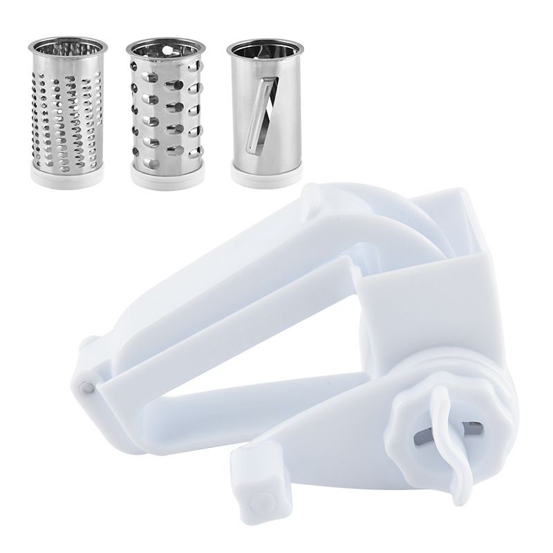 Rotary Cheese Grater with 3 Stainless Steel Blades and Safe Top Pressing Cover - Manual Hand Crank Shredder, Stable and Effortless for Cheese Vegetables & โ image 2