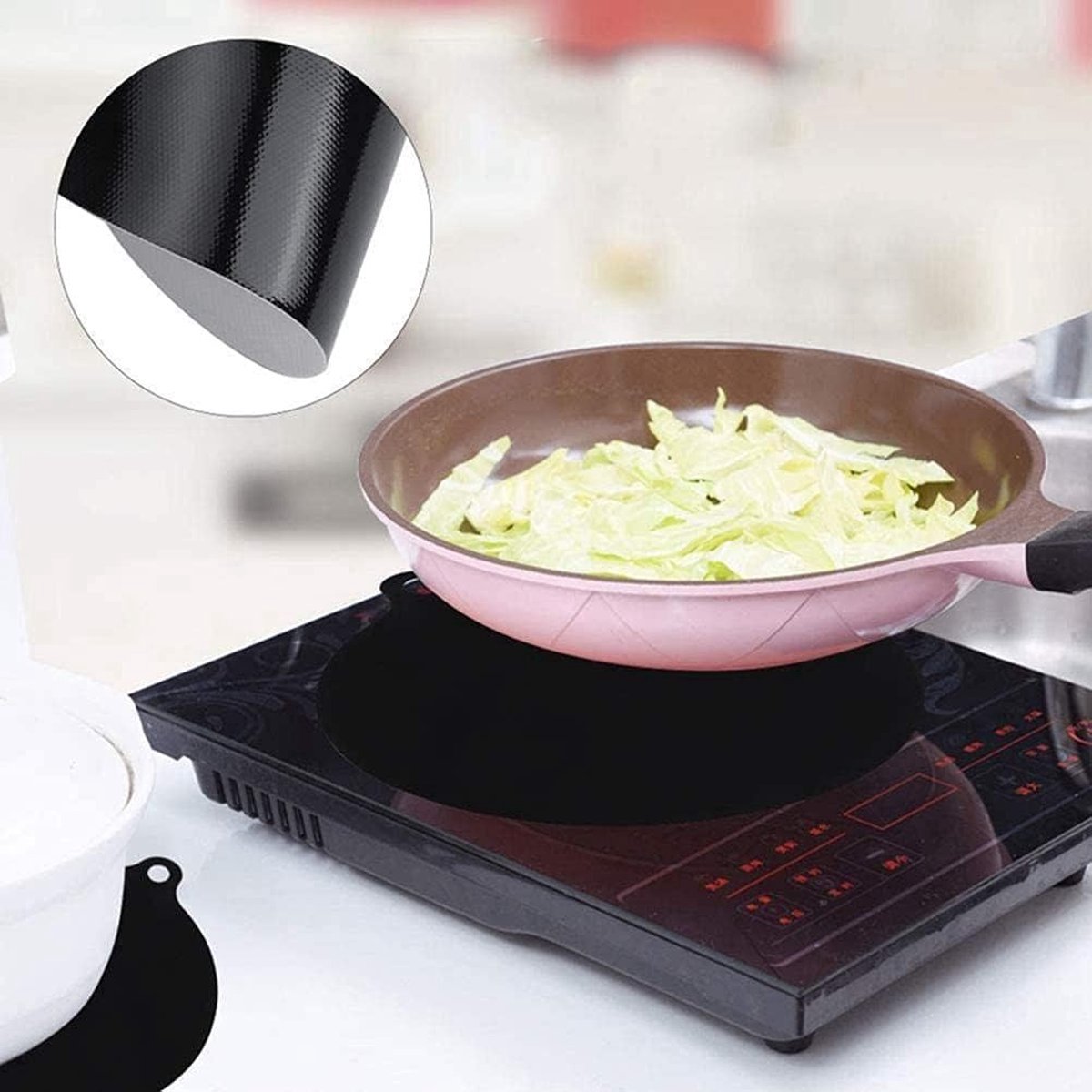 Induction Protector Set - 4 Pieces - 22cm - Pan Protectors - Induction Cover Plate - Cooktop Cover Plate - Round Induction Mats - Heat Resistant Up to 230 ºC — image 3