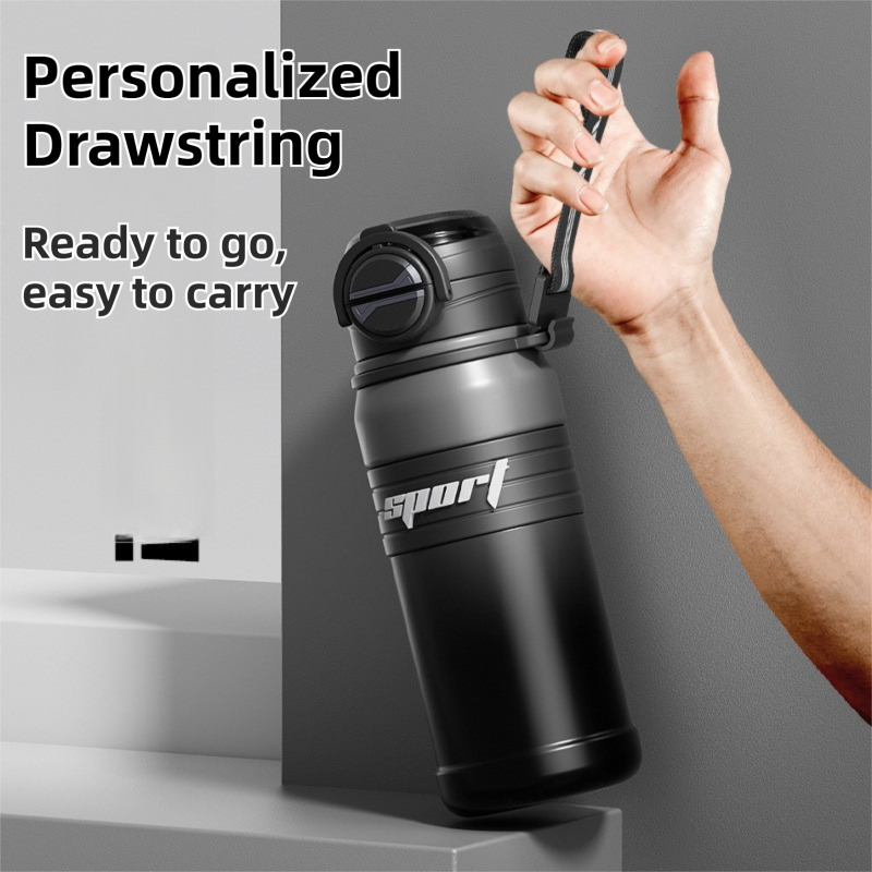 Black 680ml Large Capacity Sports Insulated Tumbler - 316 Stainless Steel Straw Water Bottle, Dual-Use Lid for Travel & Outdoors — image 4